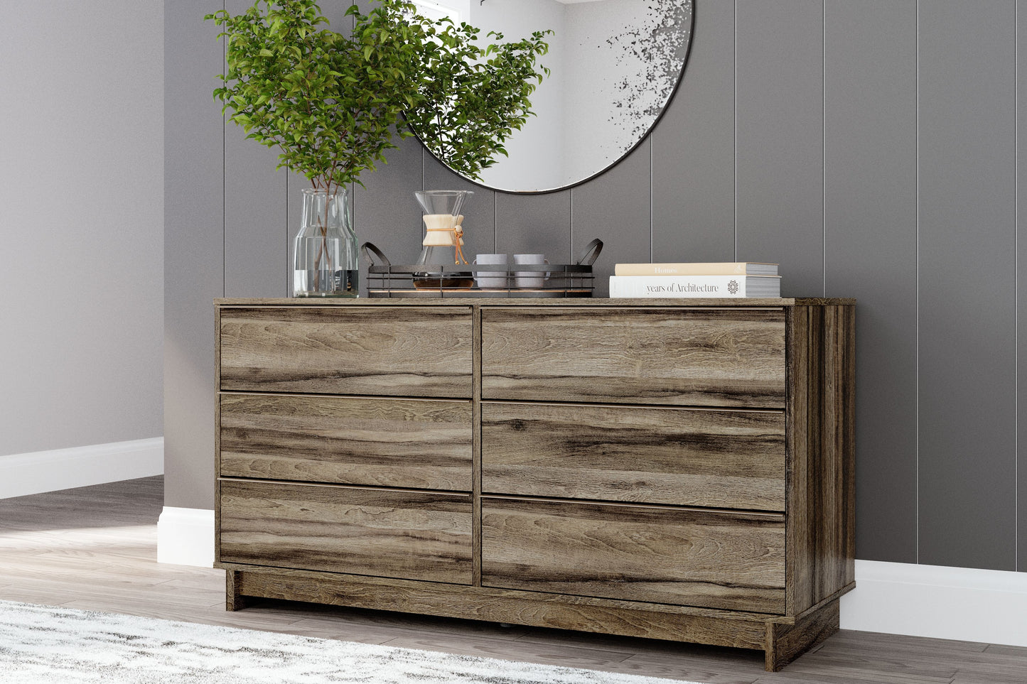 Shallifer - Brown - Six Drawer Dresser