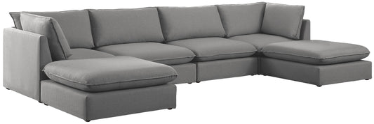 Mackenzie - Modular Sectional 6 Piece - Gray - Fabric - Modern & Contemporary