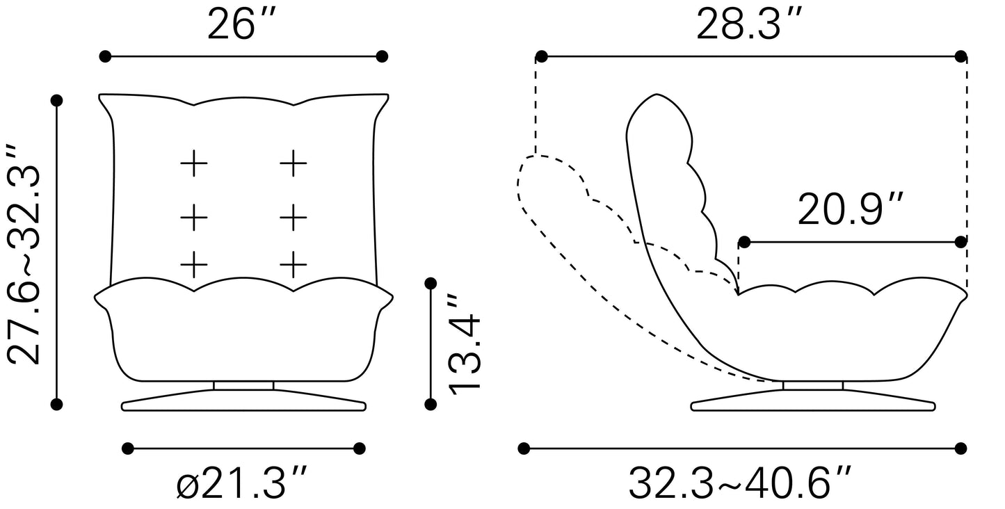 Down Go - Swivel Chair - Ash Gray