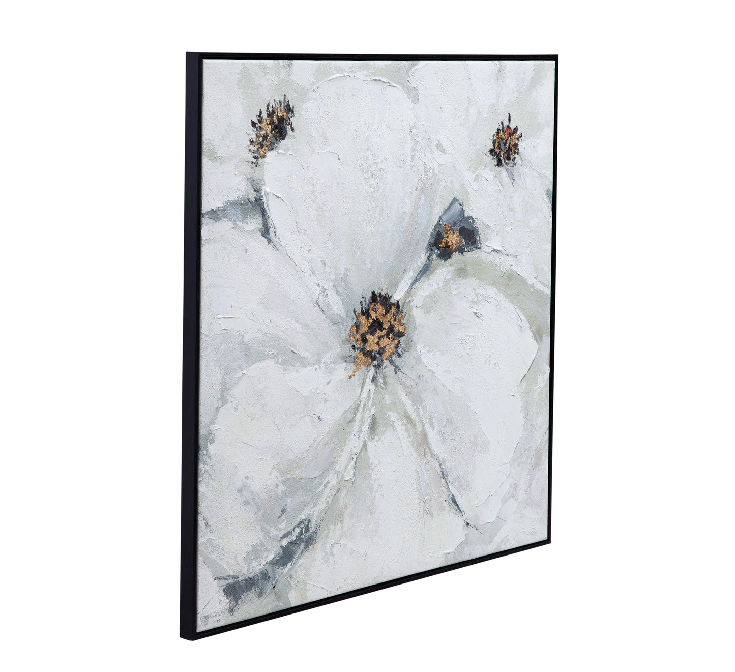 Dogwood Canvas Art - Pearl Silver