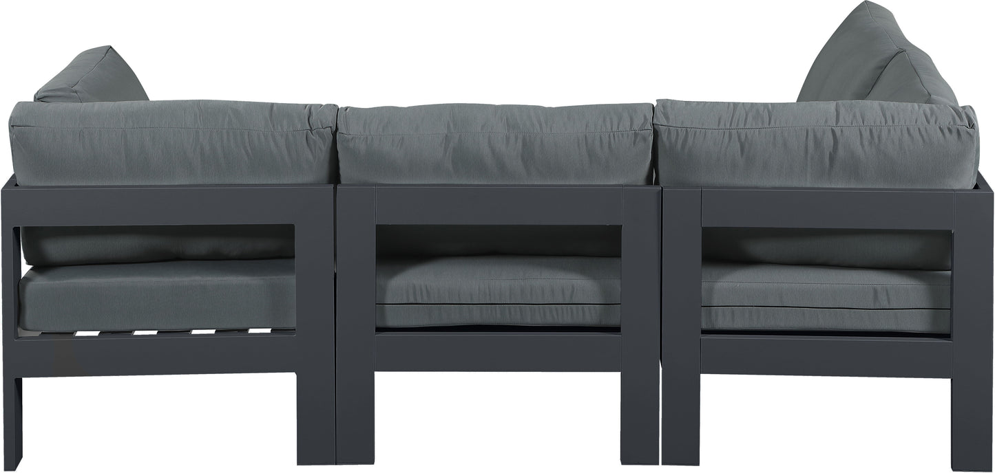 Nizuc - Outdoor Patio 4 Piece Modular Sectional With Gray Frame