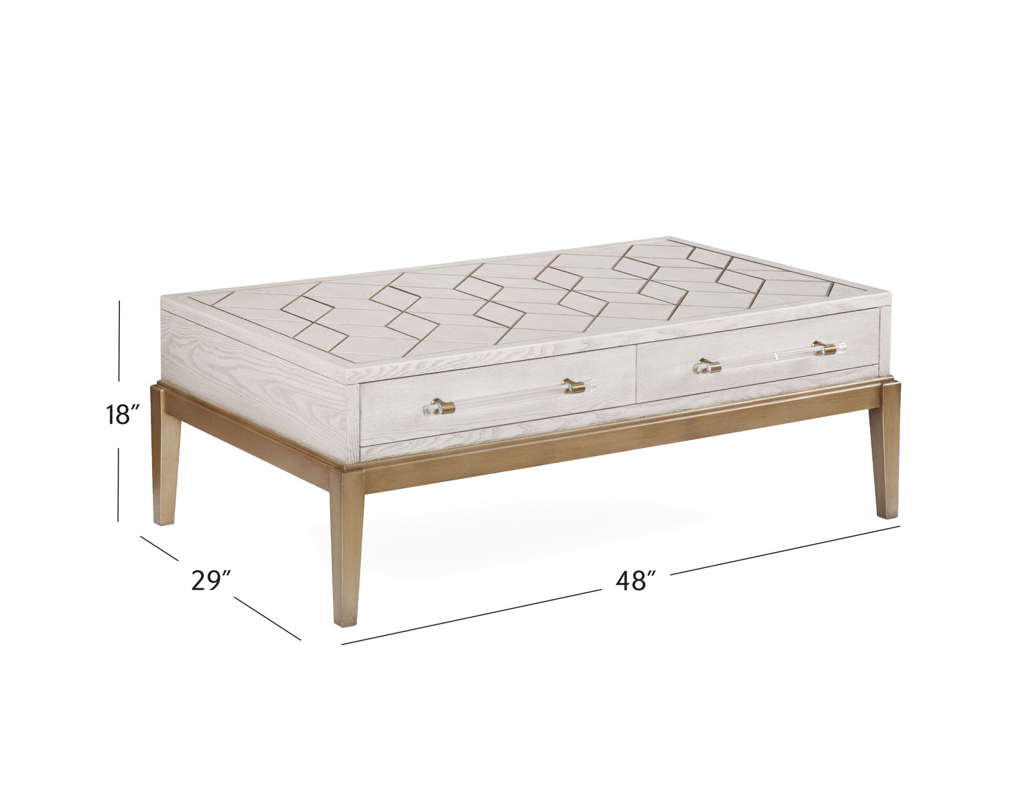 Perrine - Rectangle Cocktail Table - White