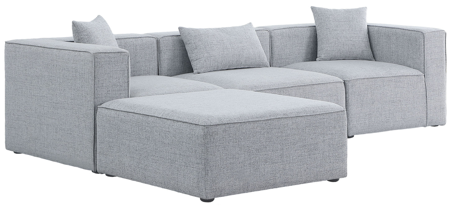 Cube - Modular Sectional 4 Piece - Gray - Fabric