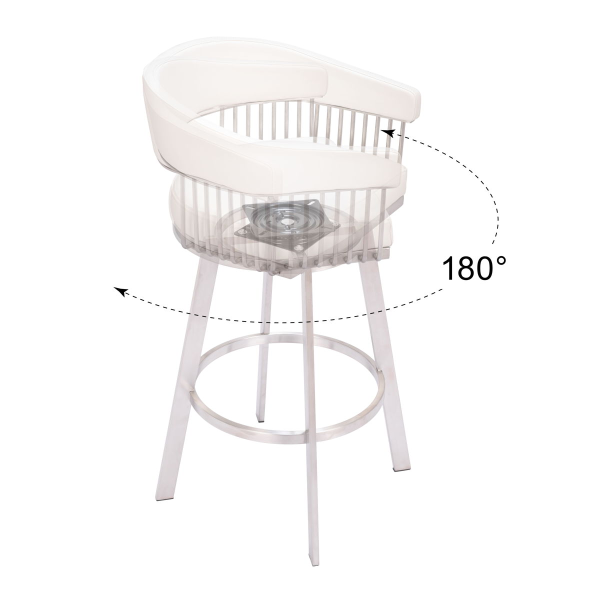 Bantry - Swivel Barstool - White