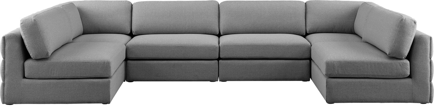 Beckham - Modular Sectional 6 Piece - Gray - Fabric