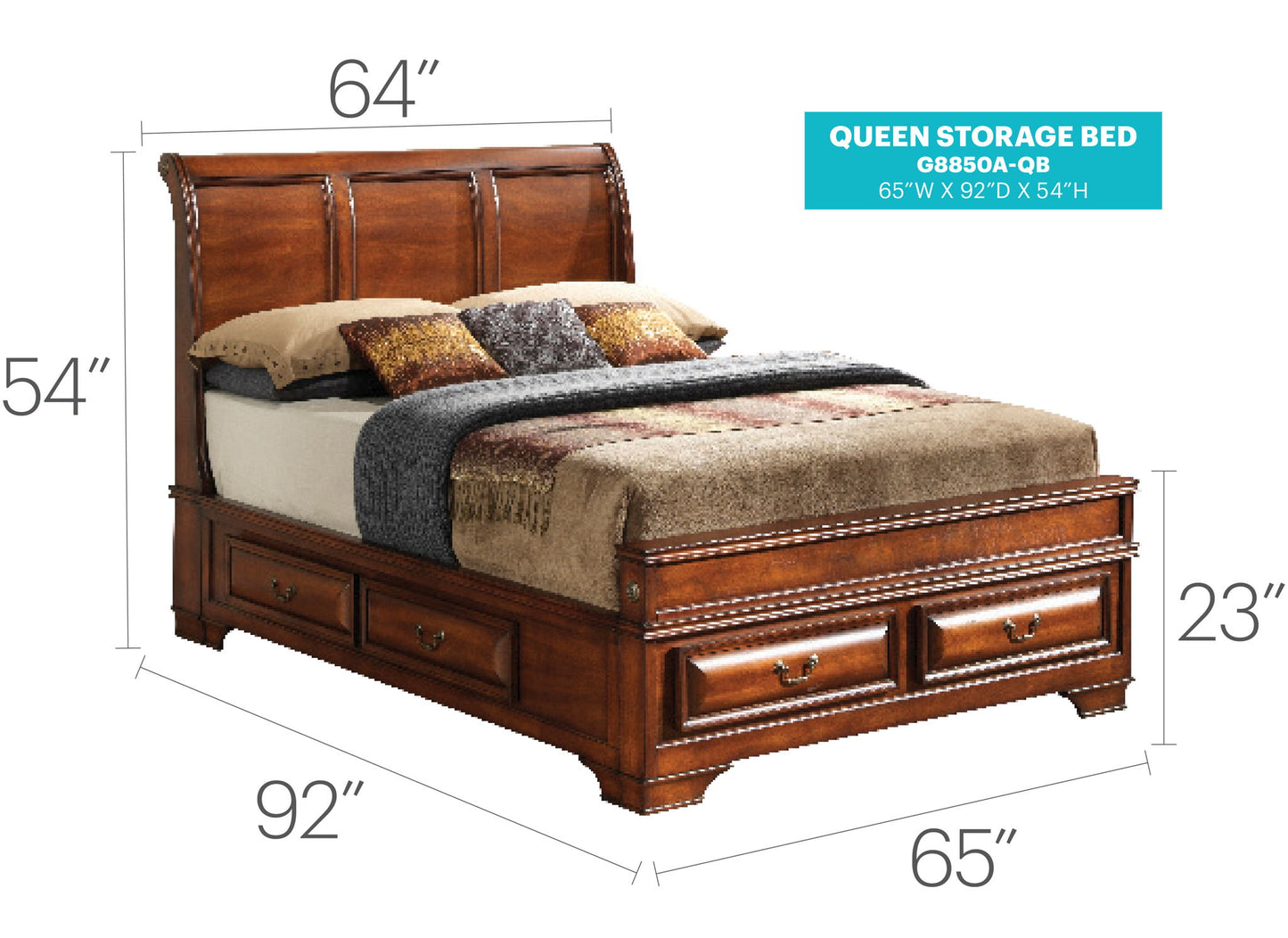 Glory Furniture - LaVita - Storage Bed