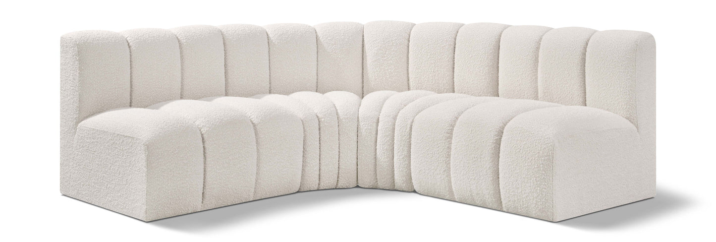 Arc - Boucle Fabric 4 Piece Corner Modular Sofa