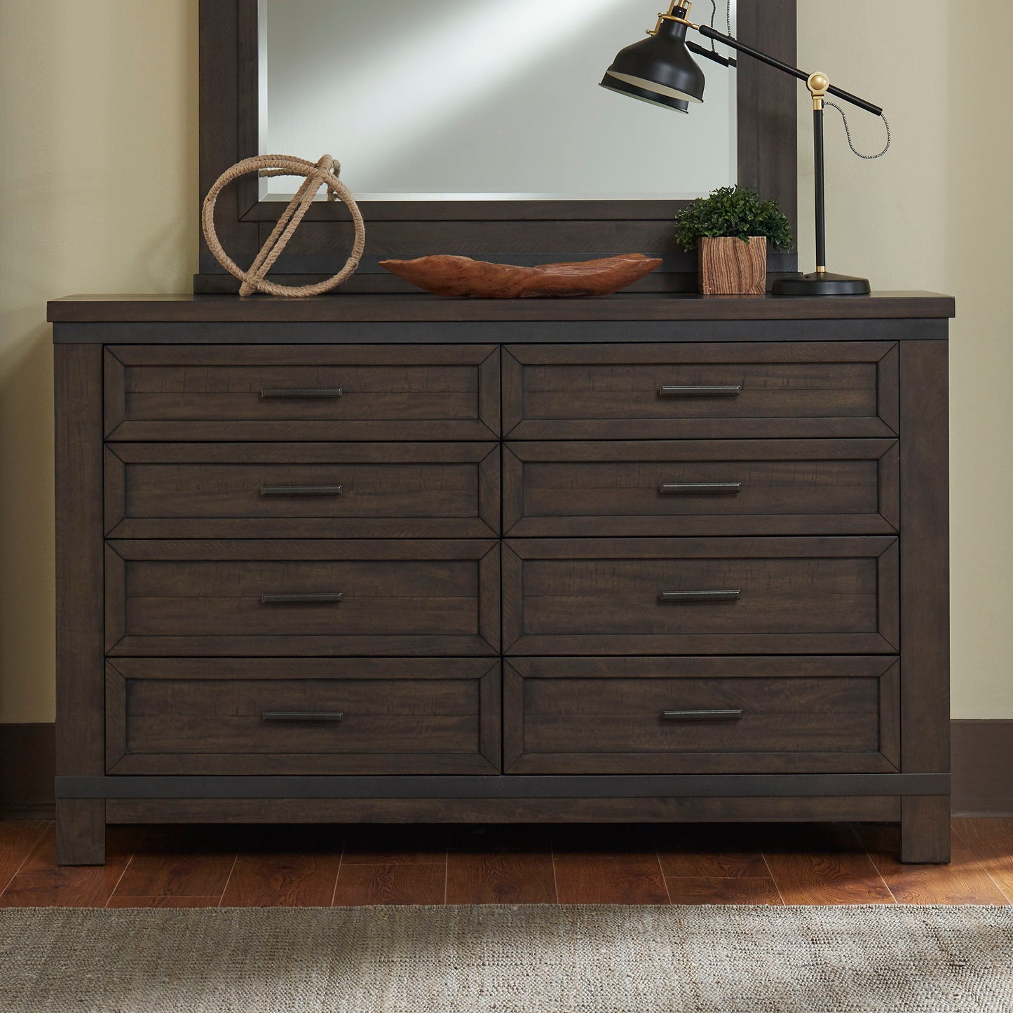 Thornwood Hills - 8 Drawer Dresser - Dark Gray