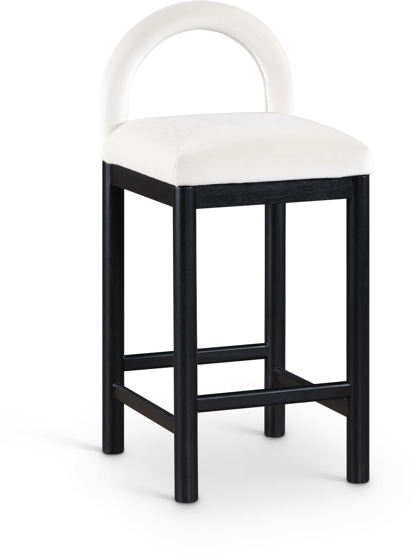 Conrad - Velvet Counter Stool With Black Legs