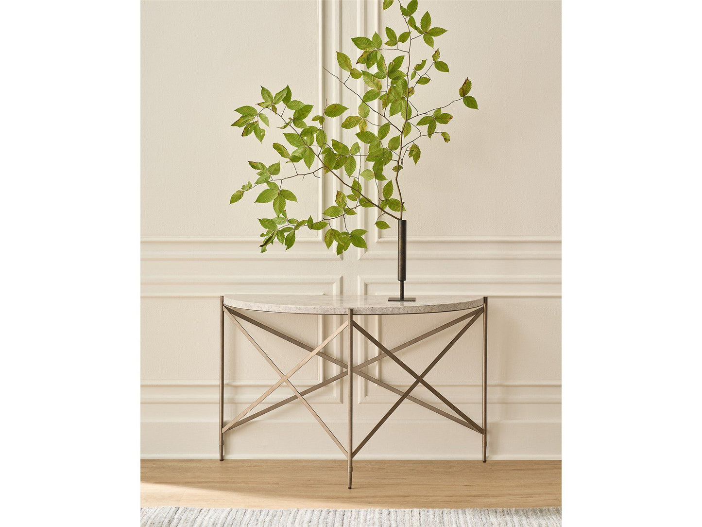 Avaline - Spier Console Table - Bronze / Gray