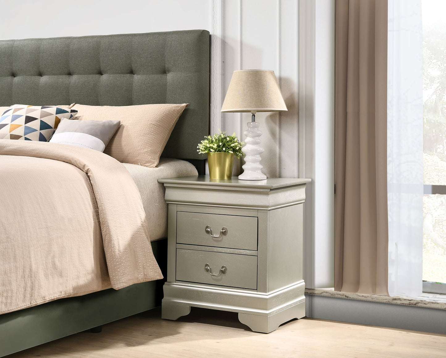 Glory Furniture - Louis Phillipe - 2 Drawer Nightstand