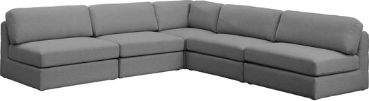 Beckham - Modular Sectional 5 Piece - Gray - Fabric - Modern & Contemporary