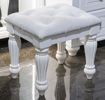 Kozlani - Vanity Upholstered Stool - White