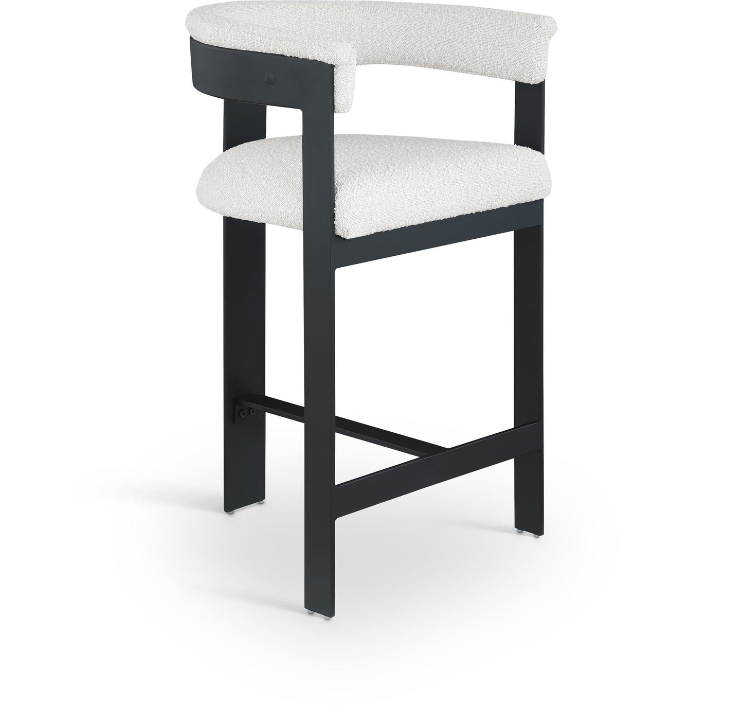 Romeo - Boucle Counter Stool With Black Base (Set of 2)