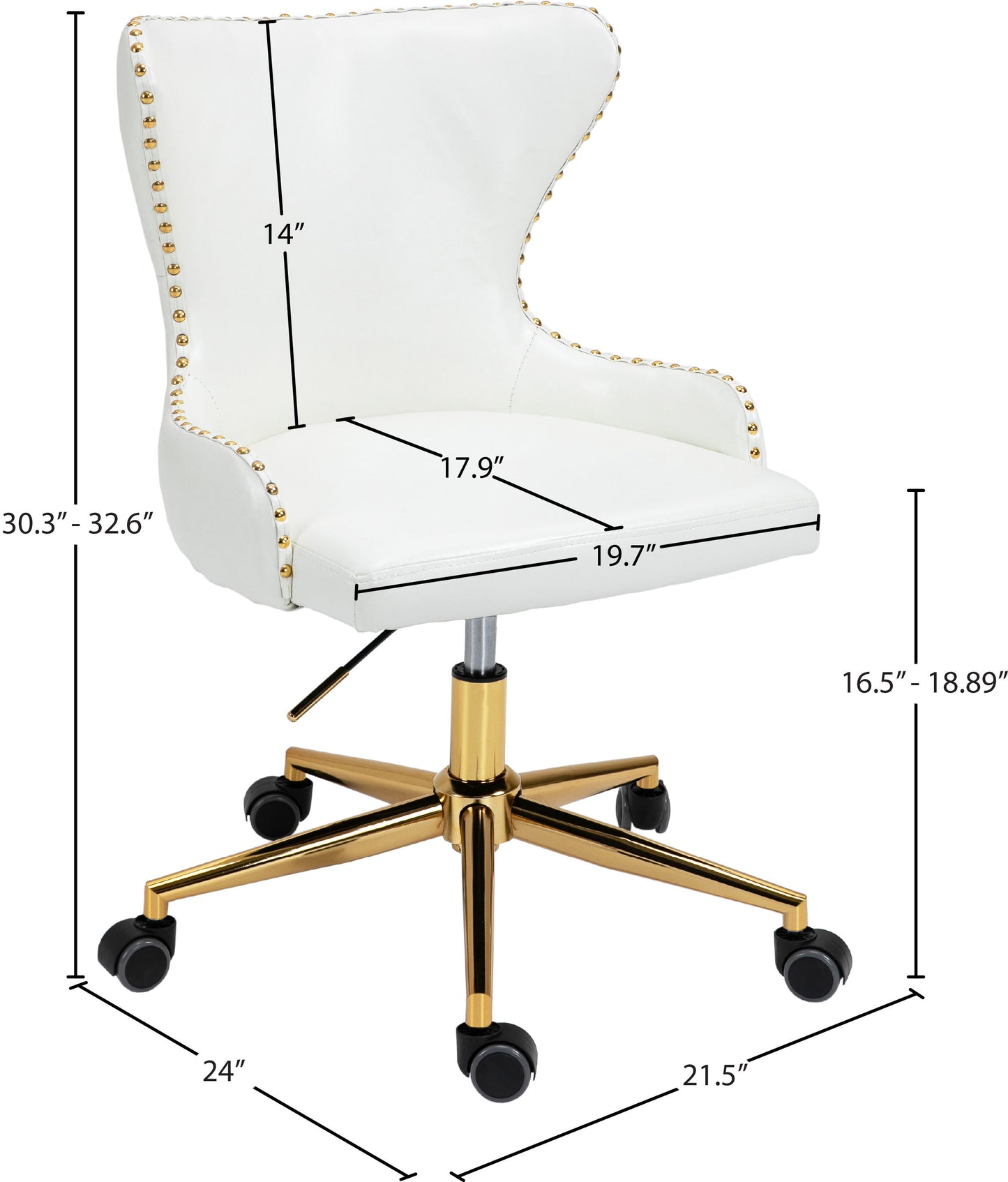 Hendrix - Office Chair with Gold Legs