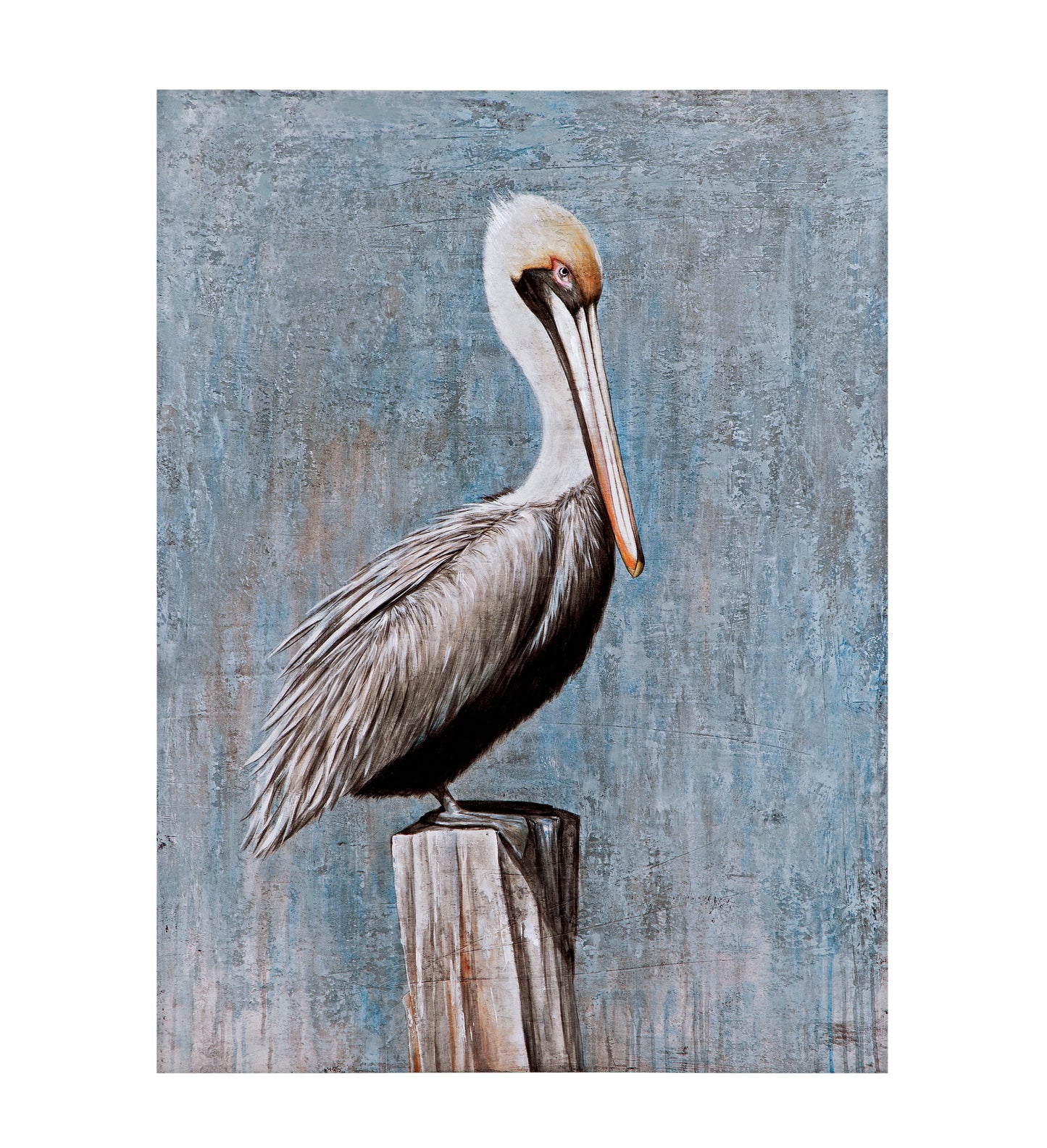 Pelican Canvas Art - Blue