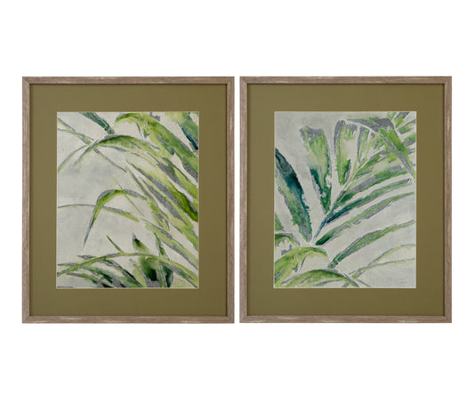 Green Palm Framed Print (Set of 2) - Green