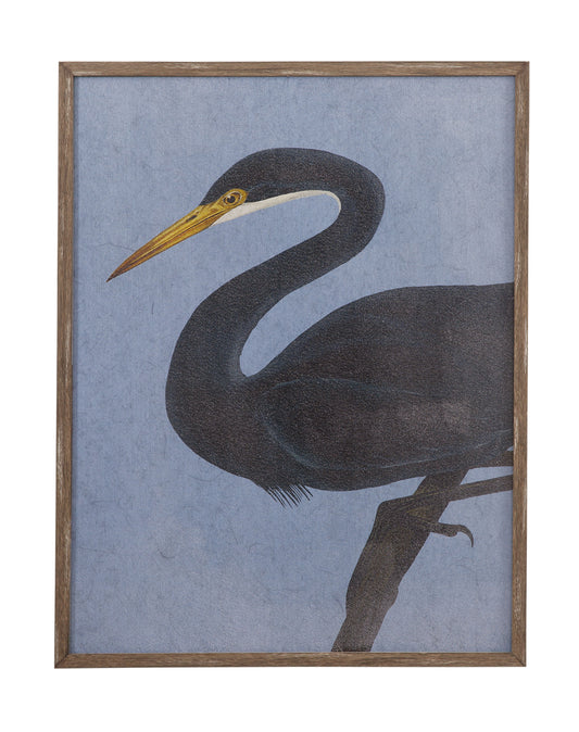 Bayou Heron II Framed Print - Blue