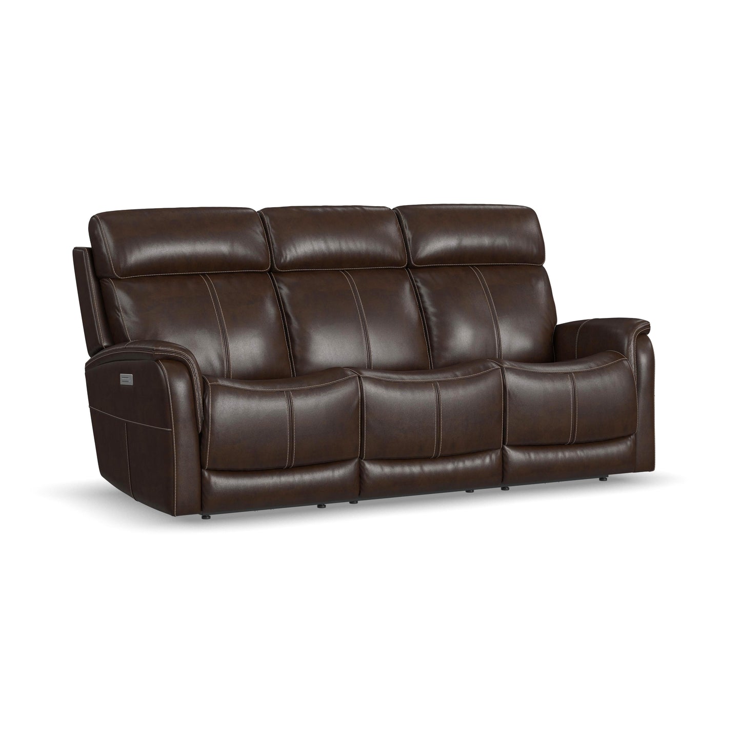 View - Power Reclining Sofa With Console, Power Headrest & Lumbar