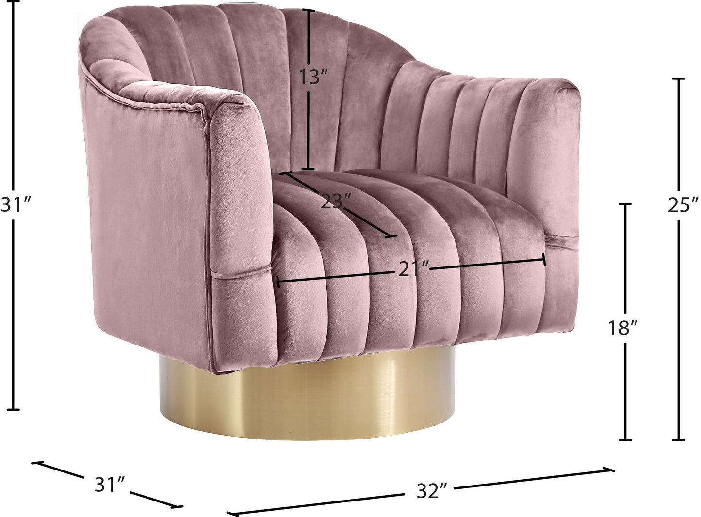 Farrah - Accent Chair with Gold Base