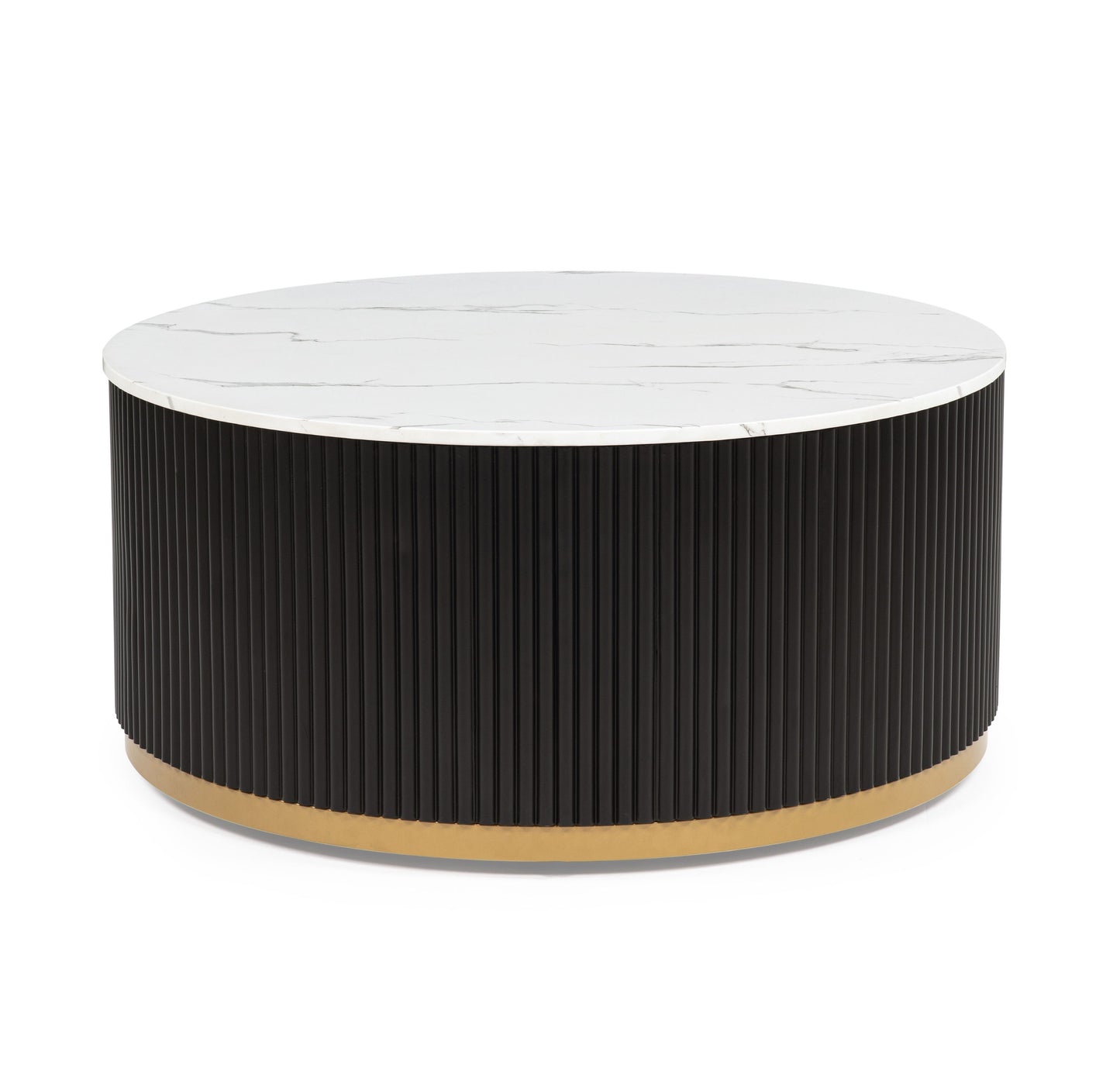 Kara - Coffee Table With Casters - Black / White