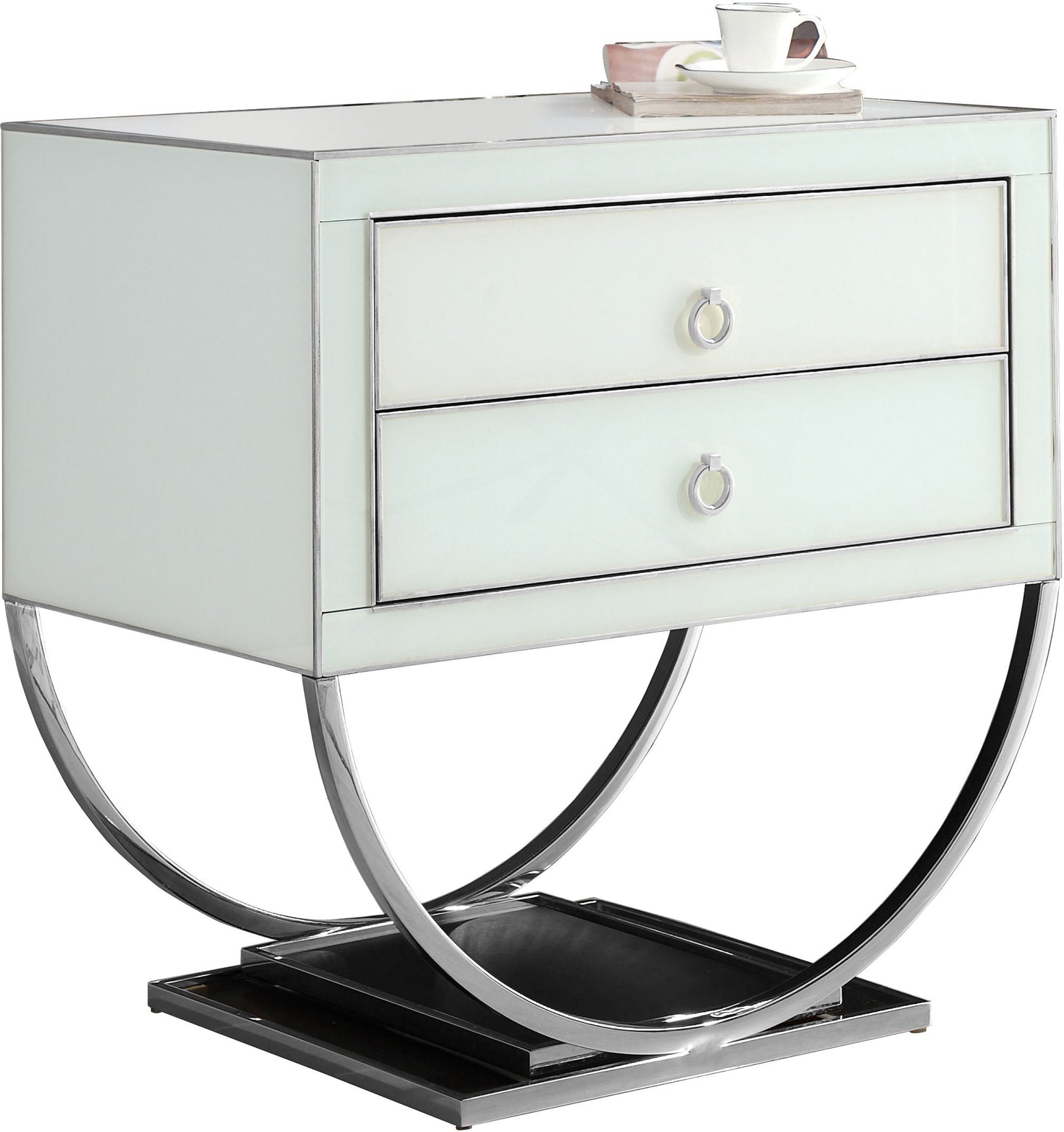 Alyssa - Side Table with Chrome Legs