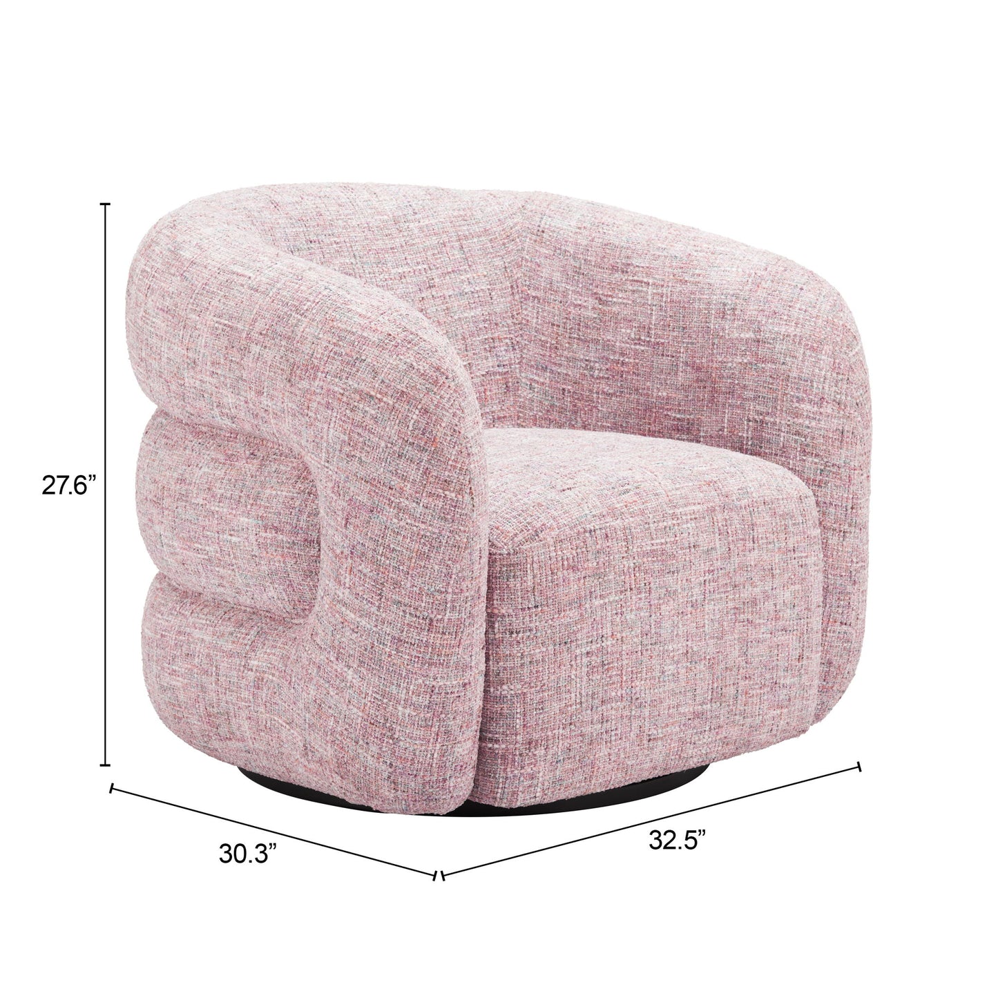 Refine - Swivel Chair - Pink Tweed