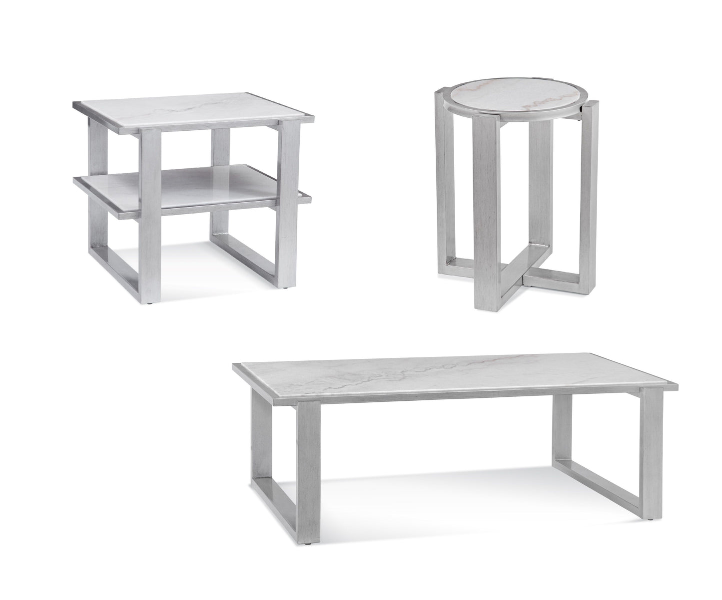 Hessle - Rectangle End Table - Silver