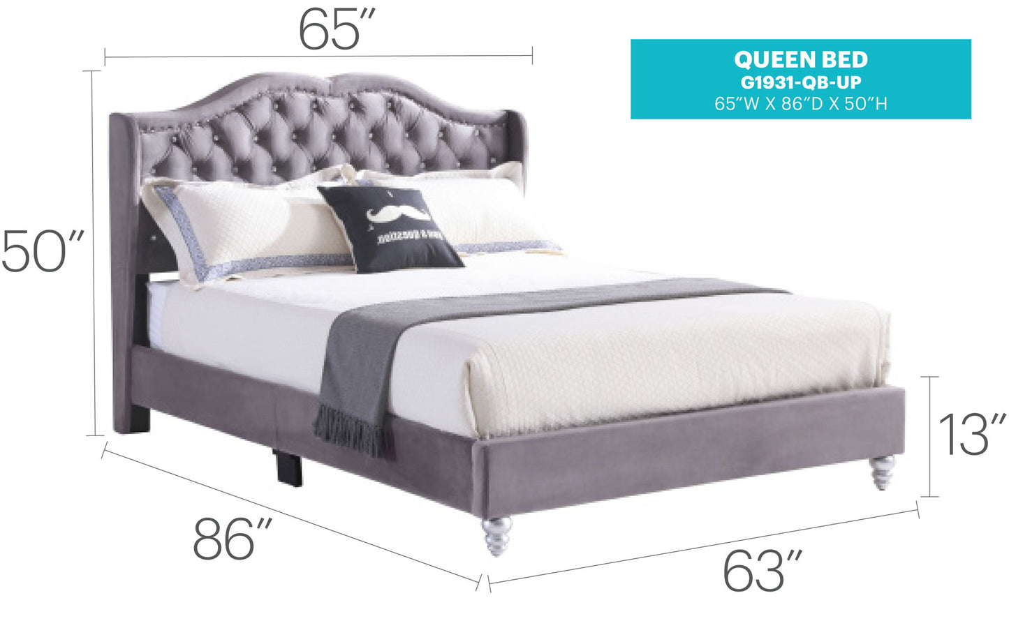 Glory Furniture - Joy - Upholstered Bed