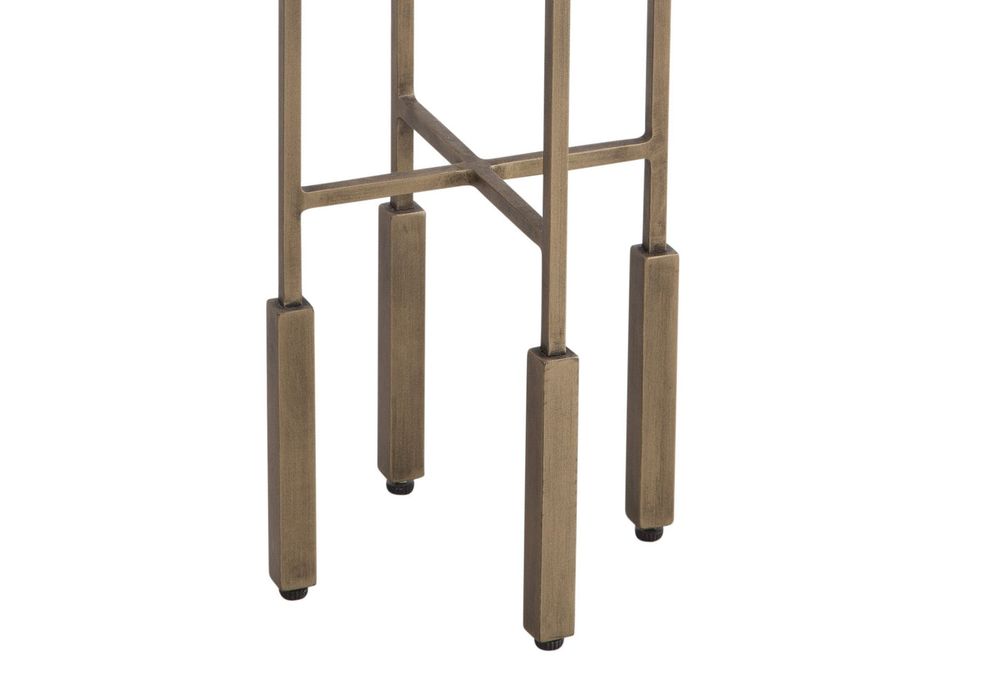 Lucia - Accent Table - Antique Brass / Beige Travertine