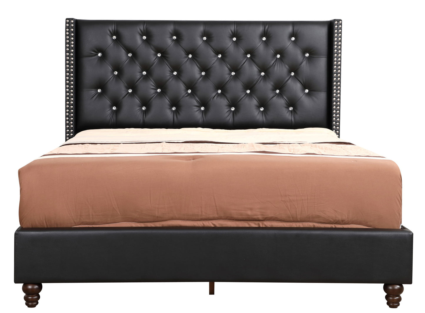 Glory Furniture - Julie - Faux Crystals Tufted Upholstered Bed