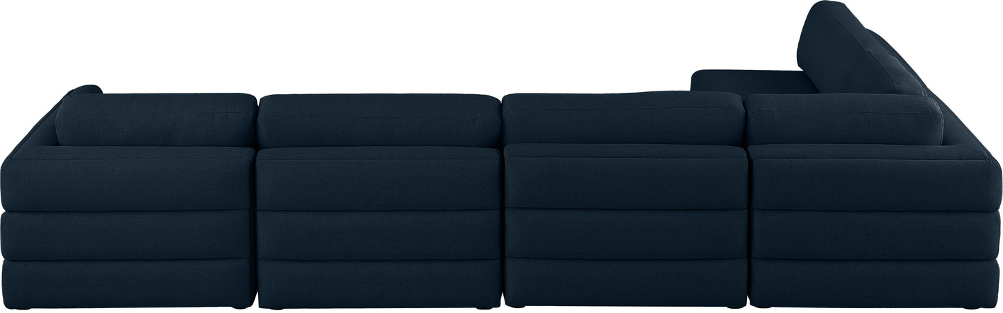 Beckham - Modular Sectional 5 Piece - Navy - Fabric