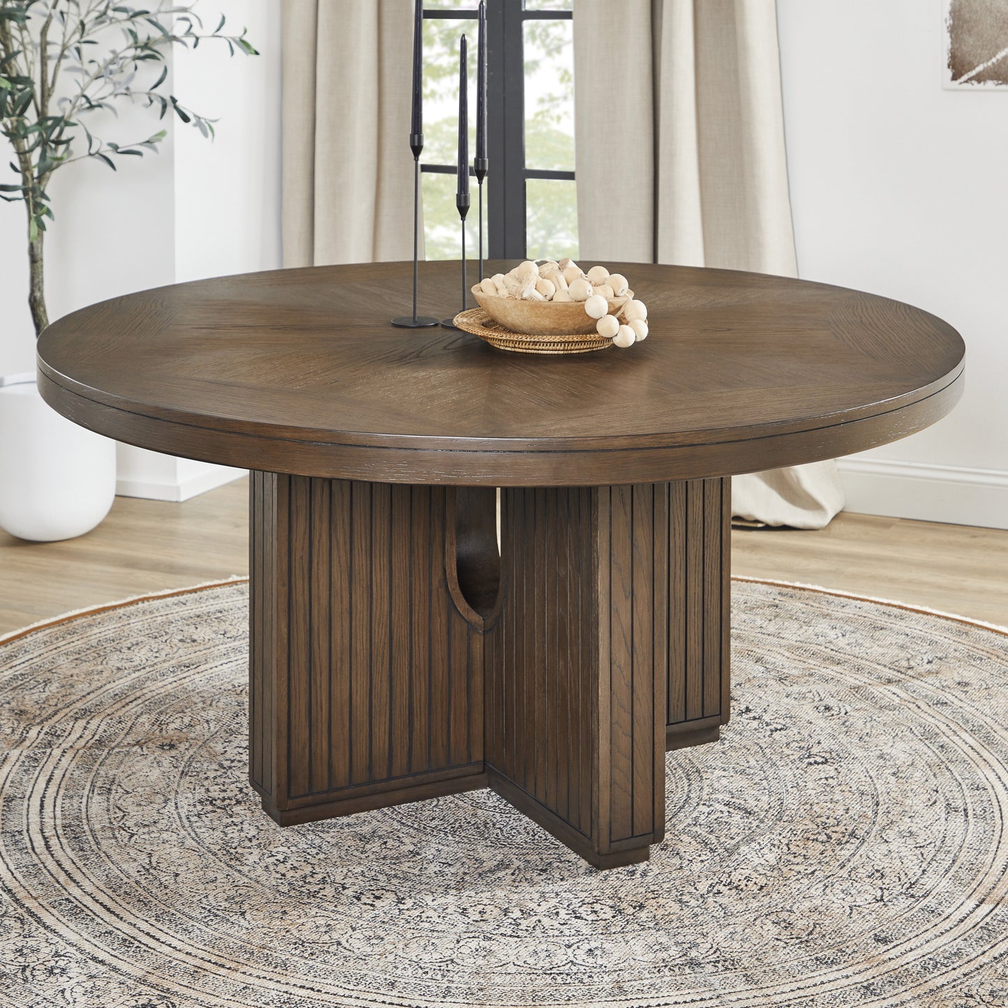 Athens - Round Dining Table - Chocolate Brown