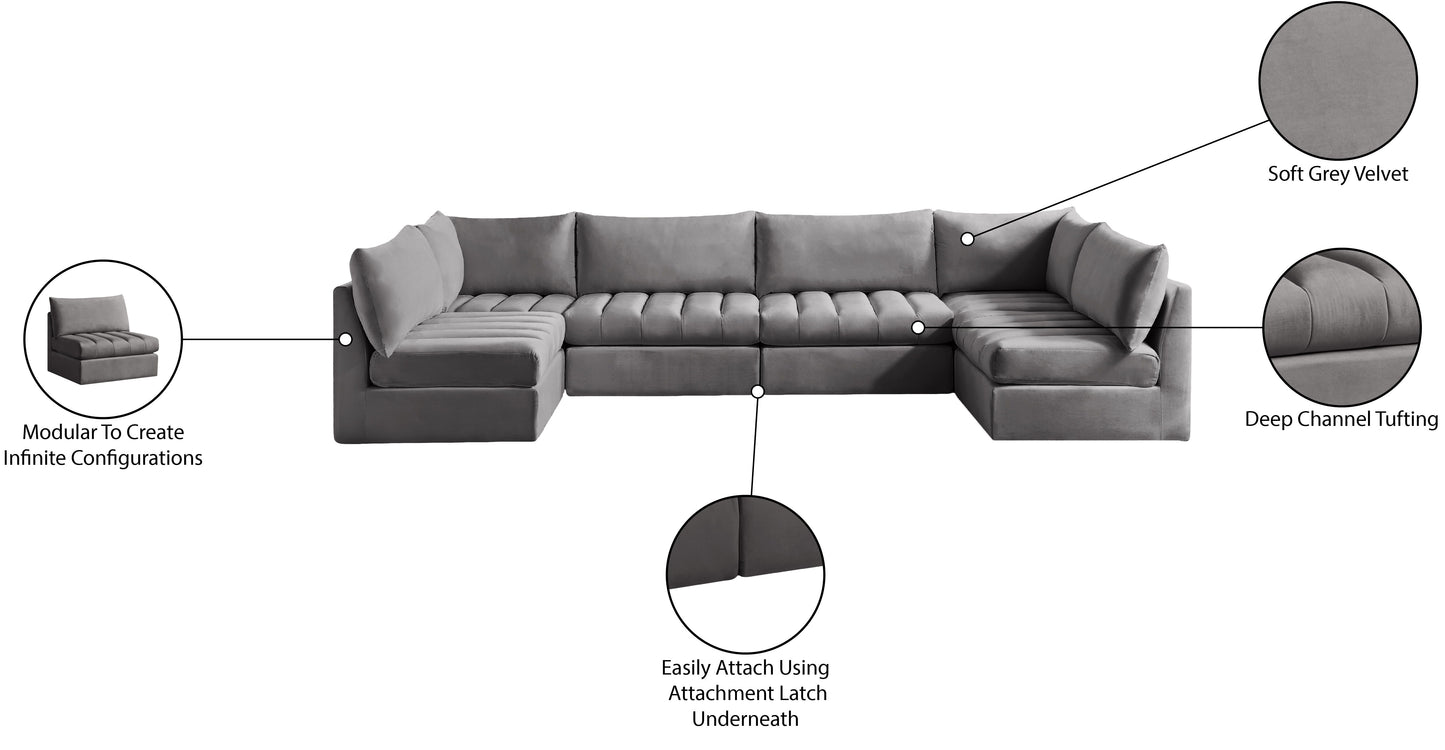 Jacob - Modular Sectional 6 Piece - Grey