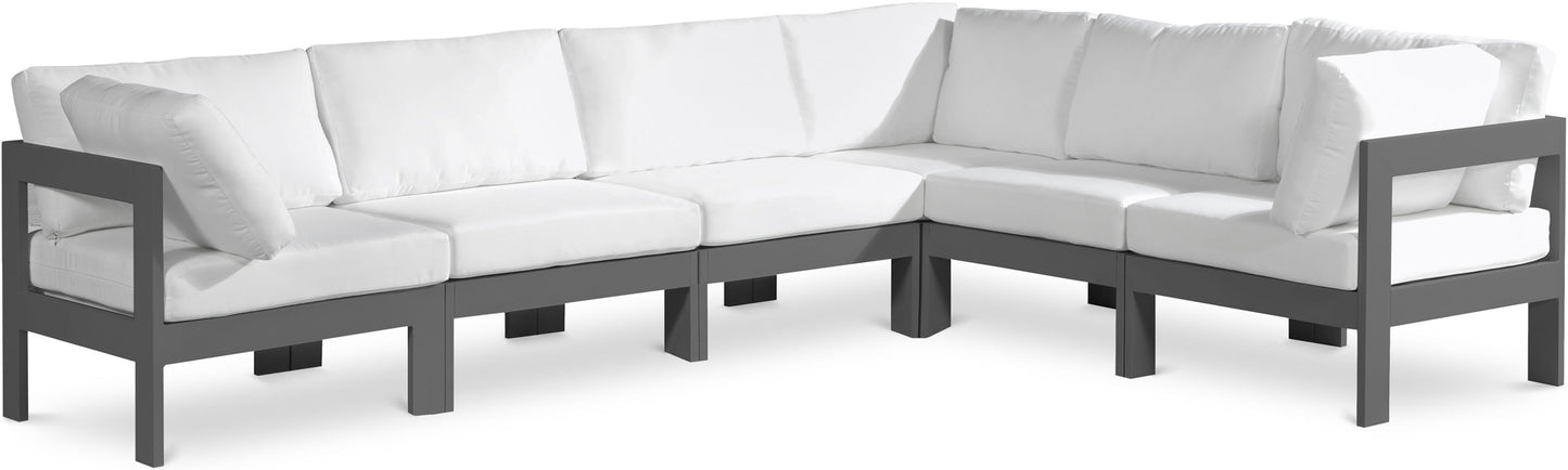 Nizuc - Outdoor Patio 6 Piece Modular Sectional With Gray Frame