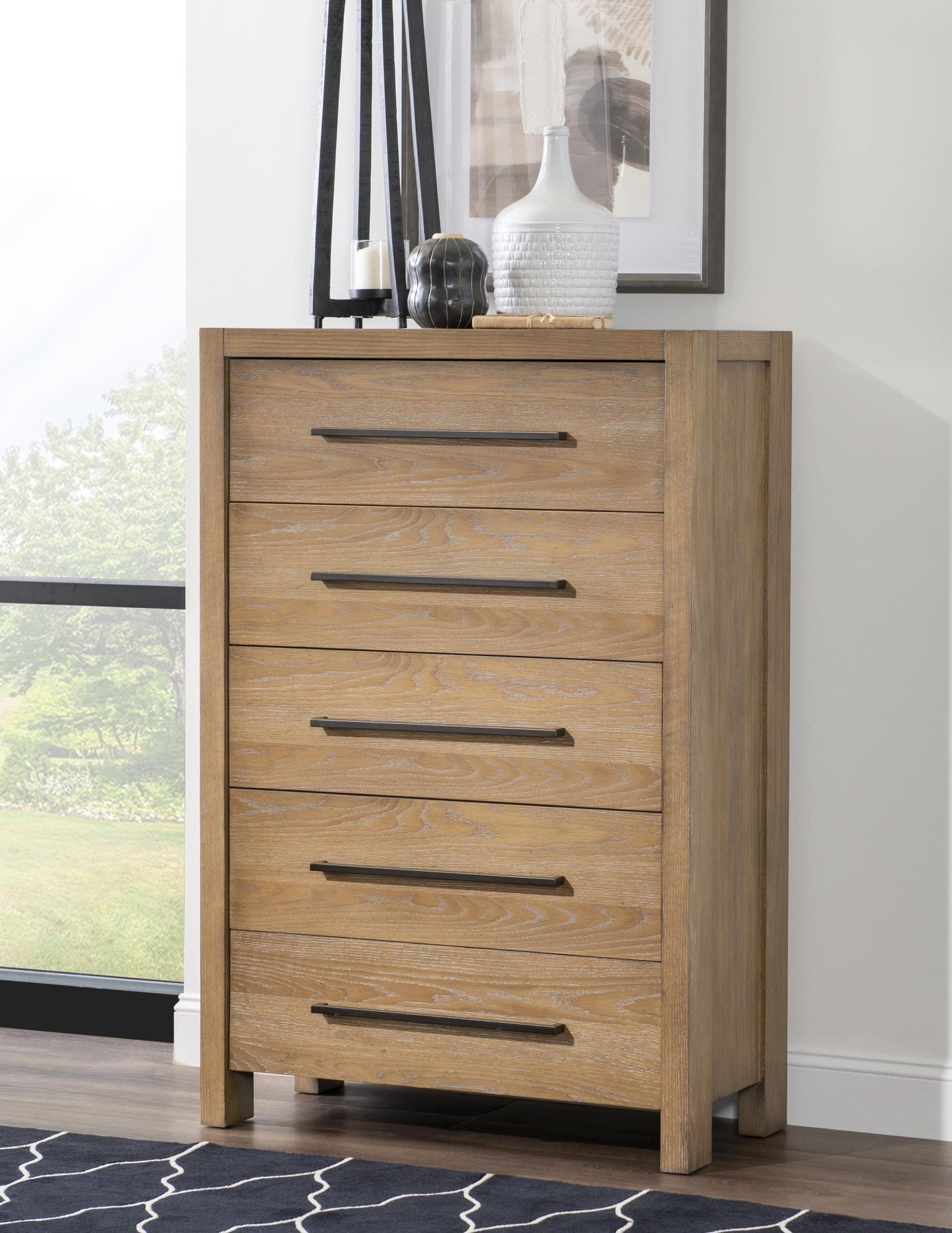 Horizons - 5 Drawers Chest - Weathered Oak