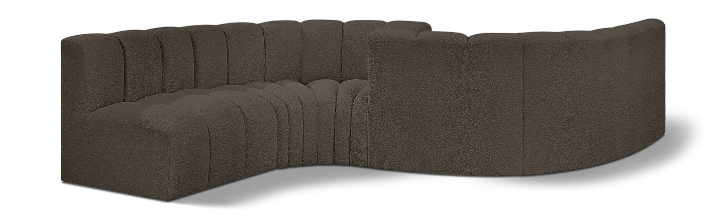 Arc - Boucle Fabric 6 Piece Modular Sofa - Black