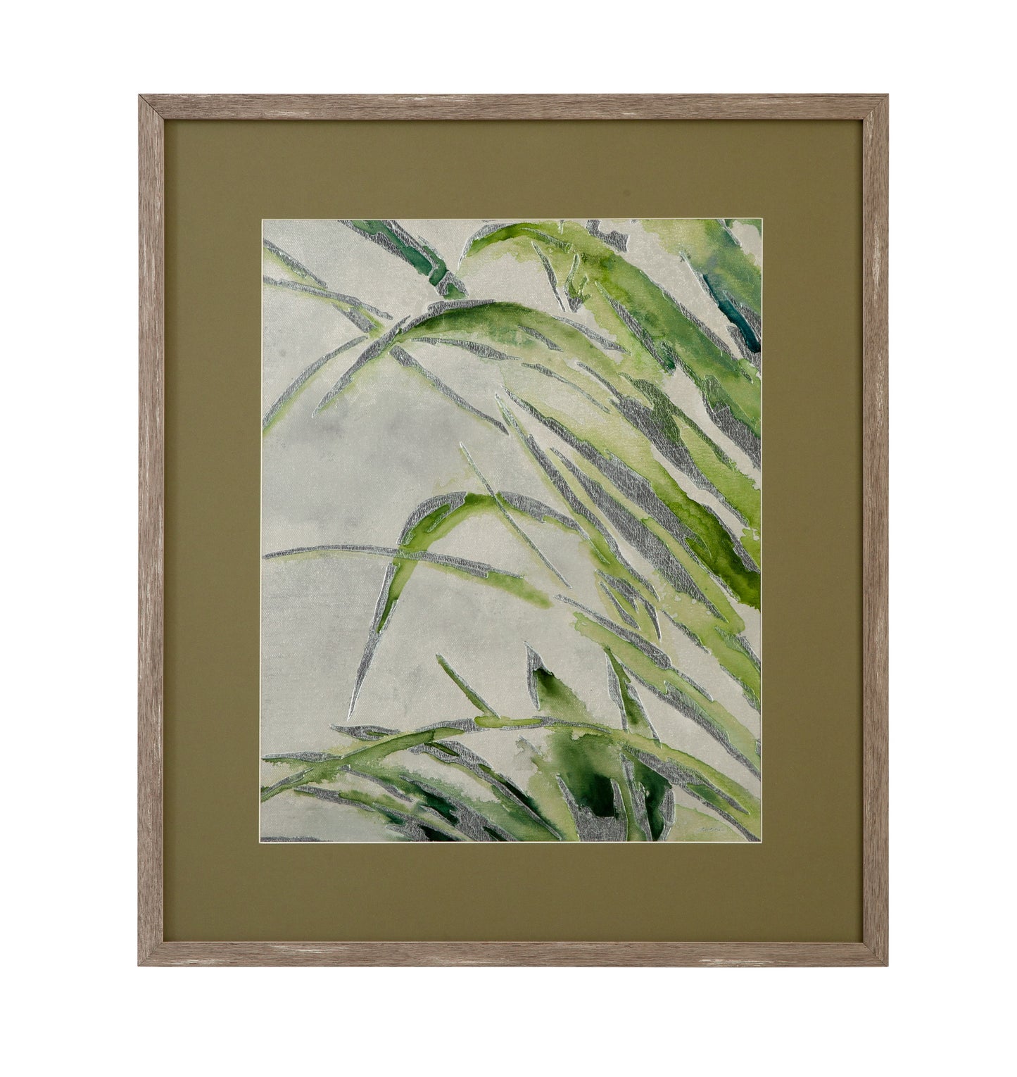 Green Palm II Framed Print - Green