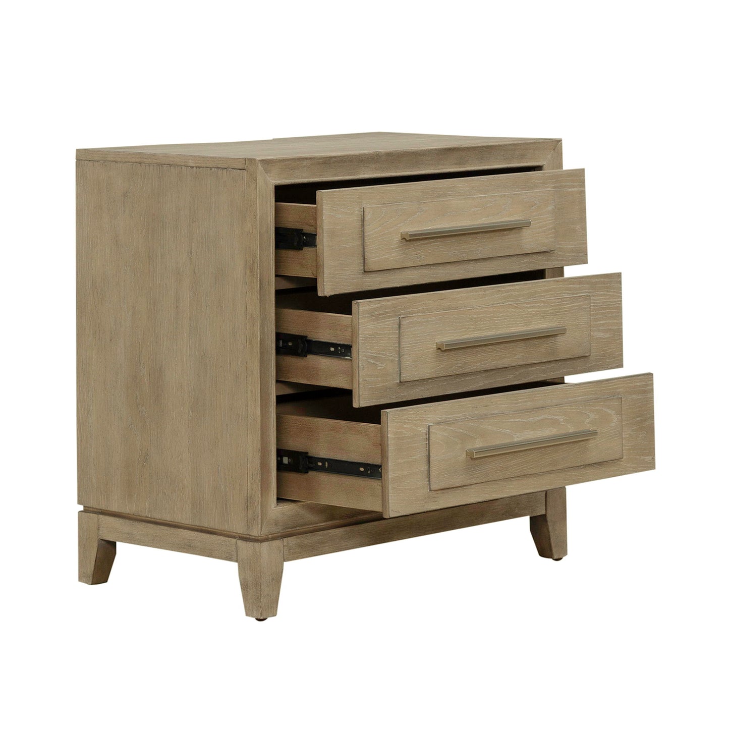 Brentwood - 3 Drawer Nightstand With Charging Station - Sandstone