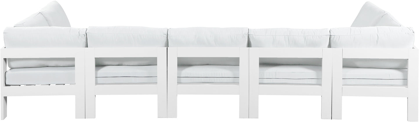 Nizuc - Outdoor Patio 7 Piece Modular Sectional With White Frame