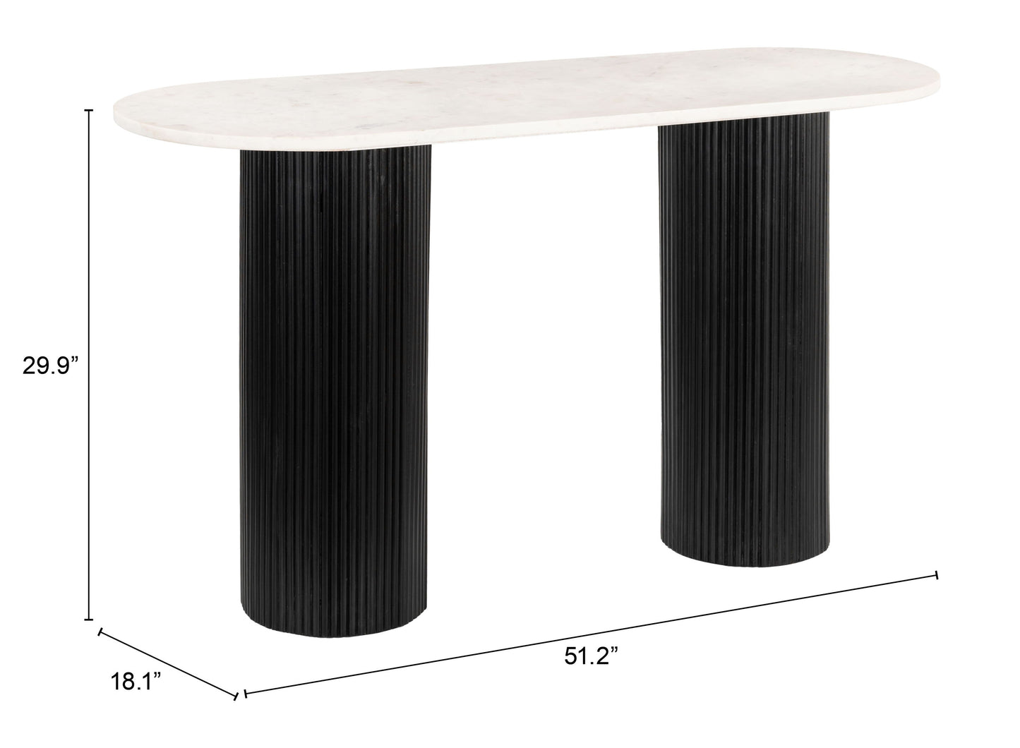 Izola - Console Table - White / Black