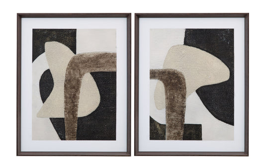 Spin Drift Framed Print (Set of 2) - Dark Brown / Beige