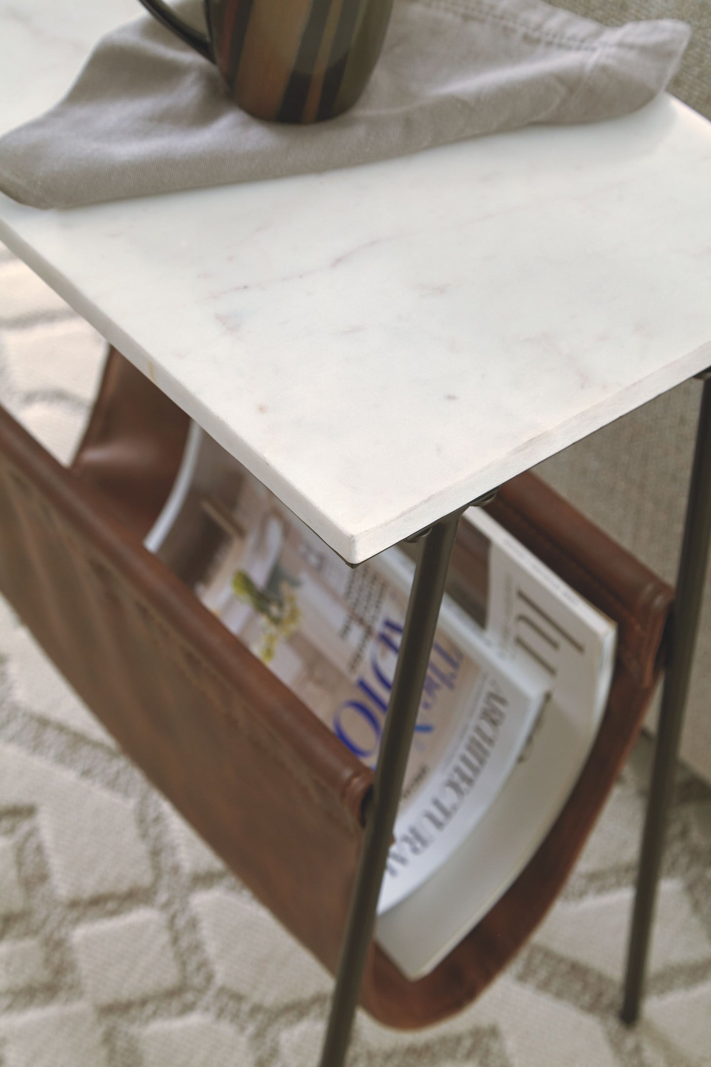 Etanbury - Brown / Black / White - Accent Table