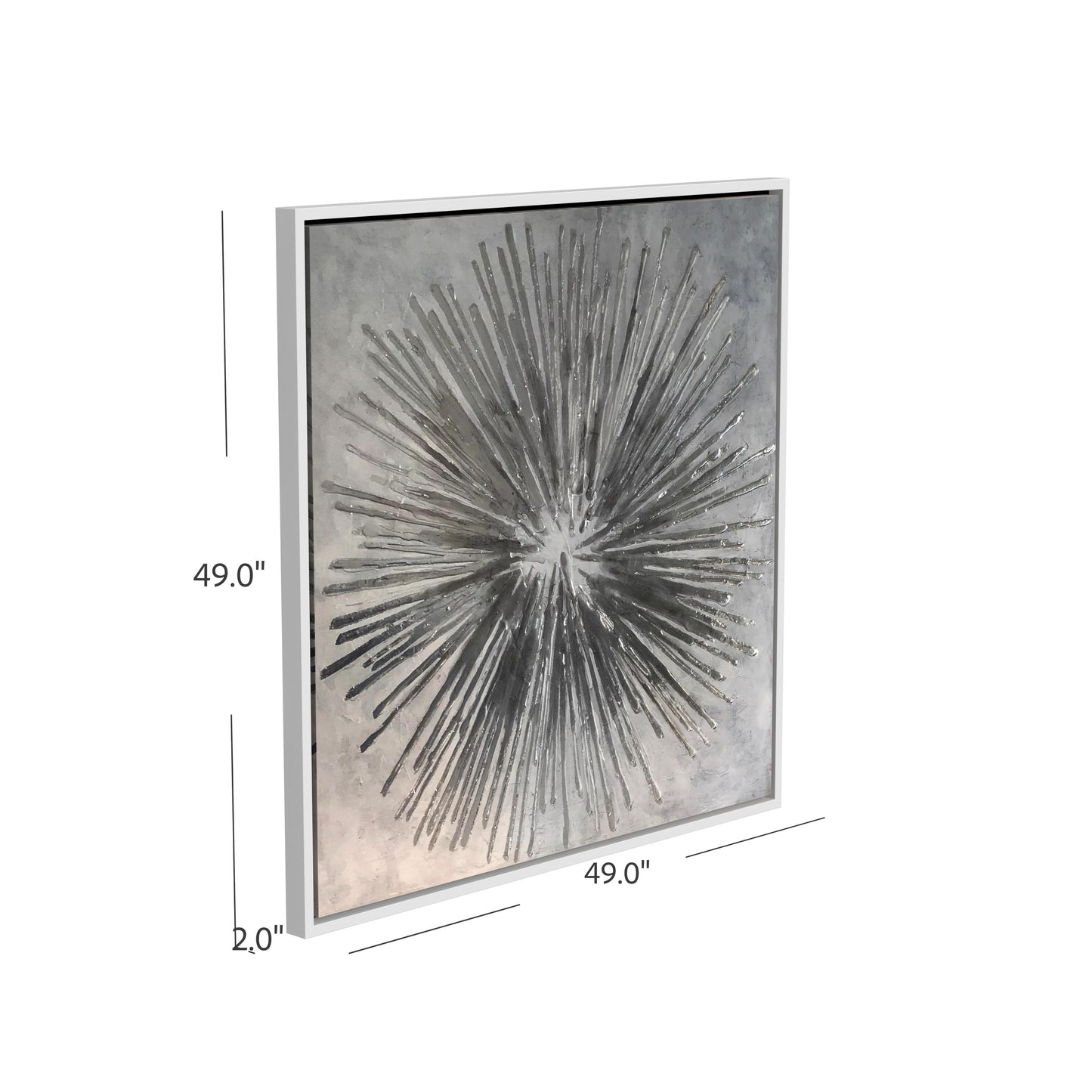 Energy Burst Canvas Art - Pearl Silver