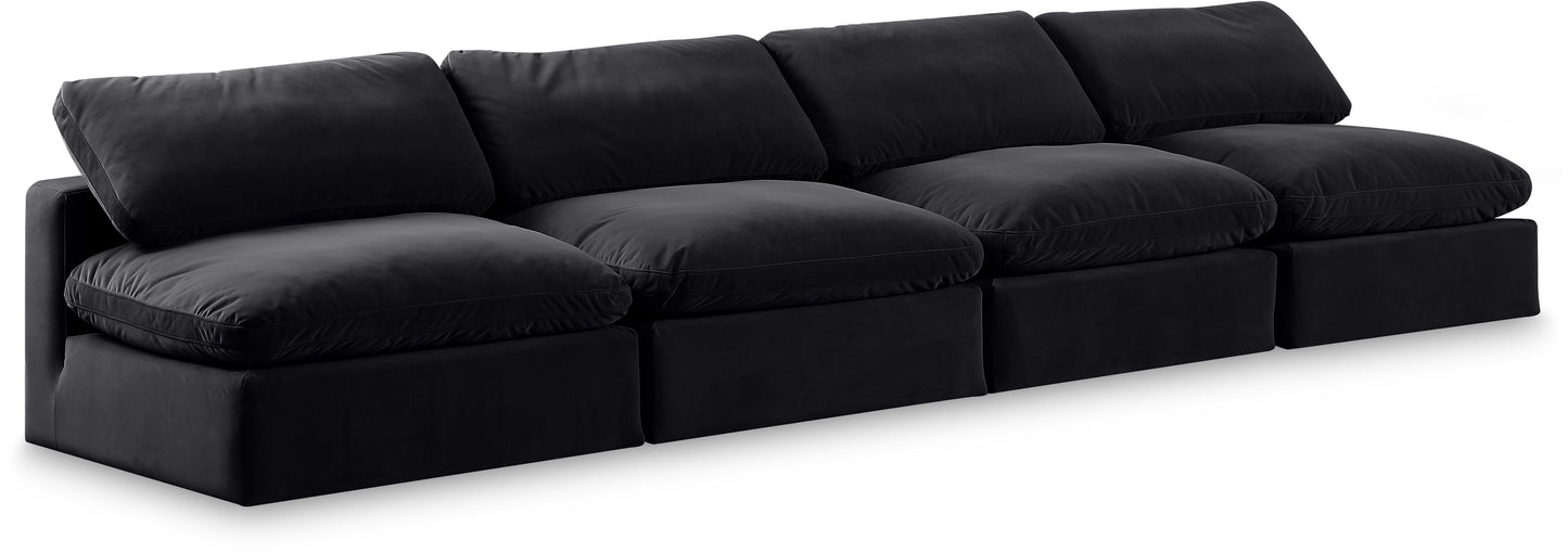 Comfy - Velvet Modular Armless Sofa 4 Seats
