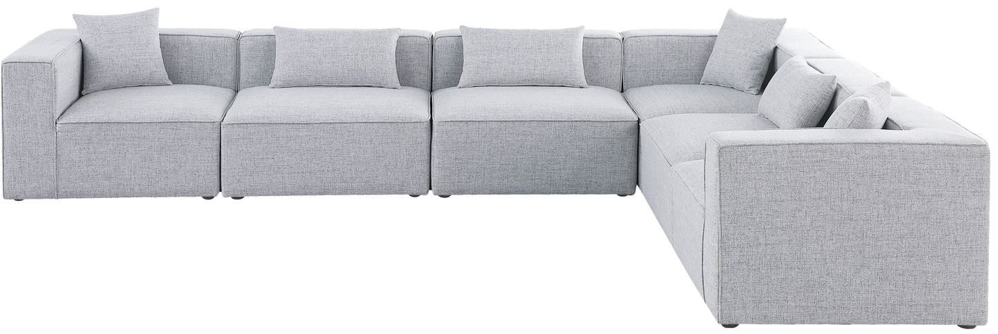 Cube - Modular Sectional 6 Piece - Gray - Modern & Contemporary