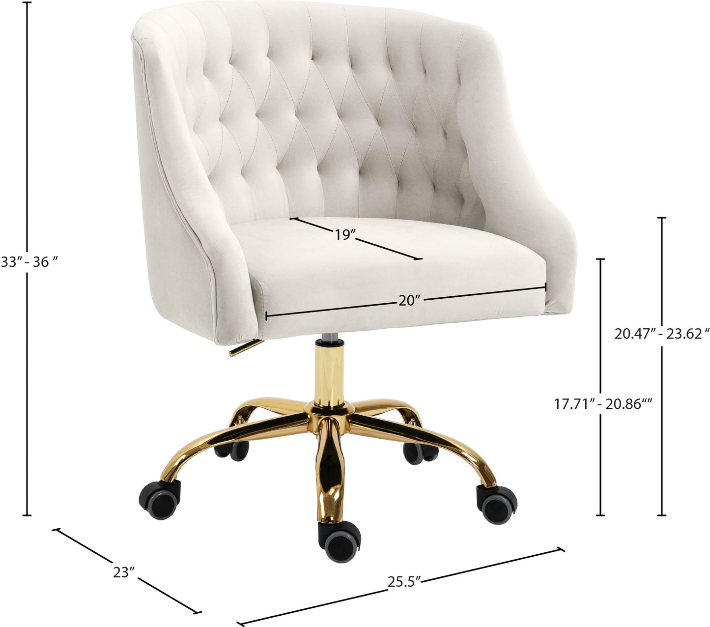 Arden - Office Chair with Gold Legs