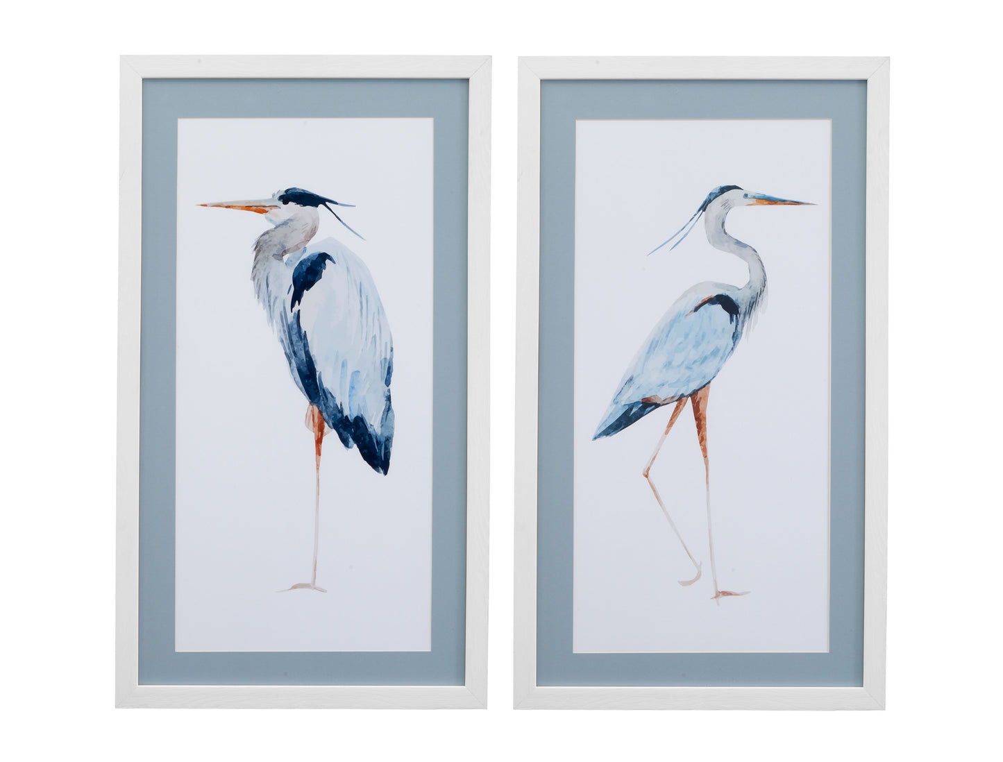 Heron Framed Print (Set of 2) - White