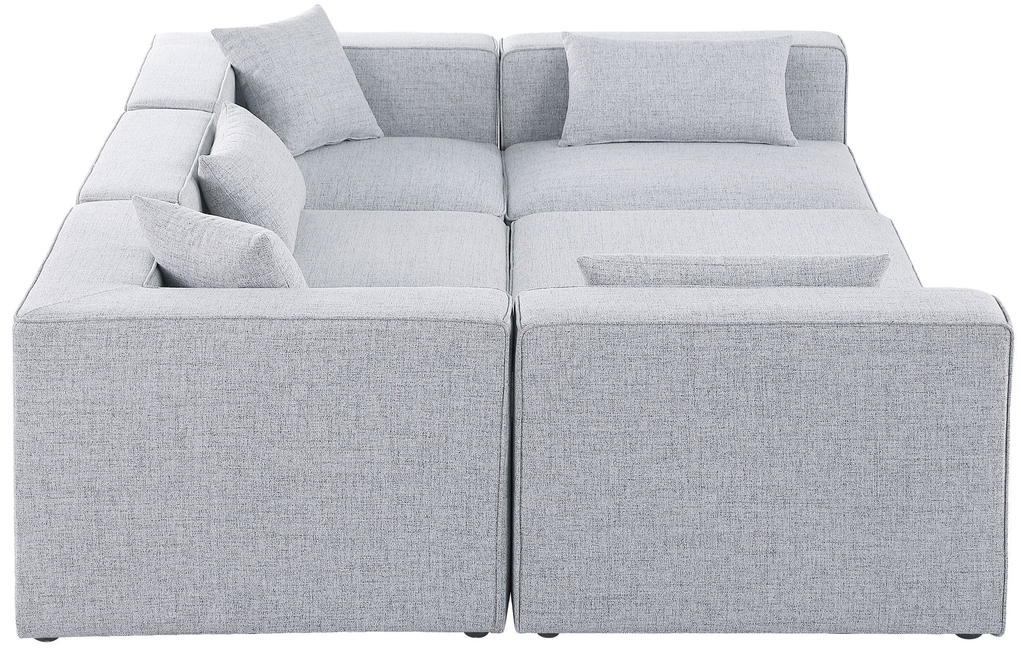 Cube - Modular Sectional 6 Piece - Gray - Fabric