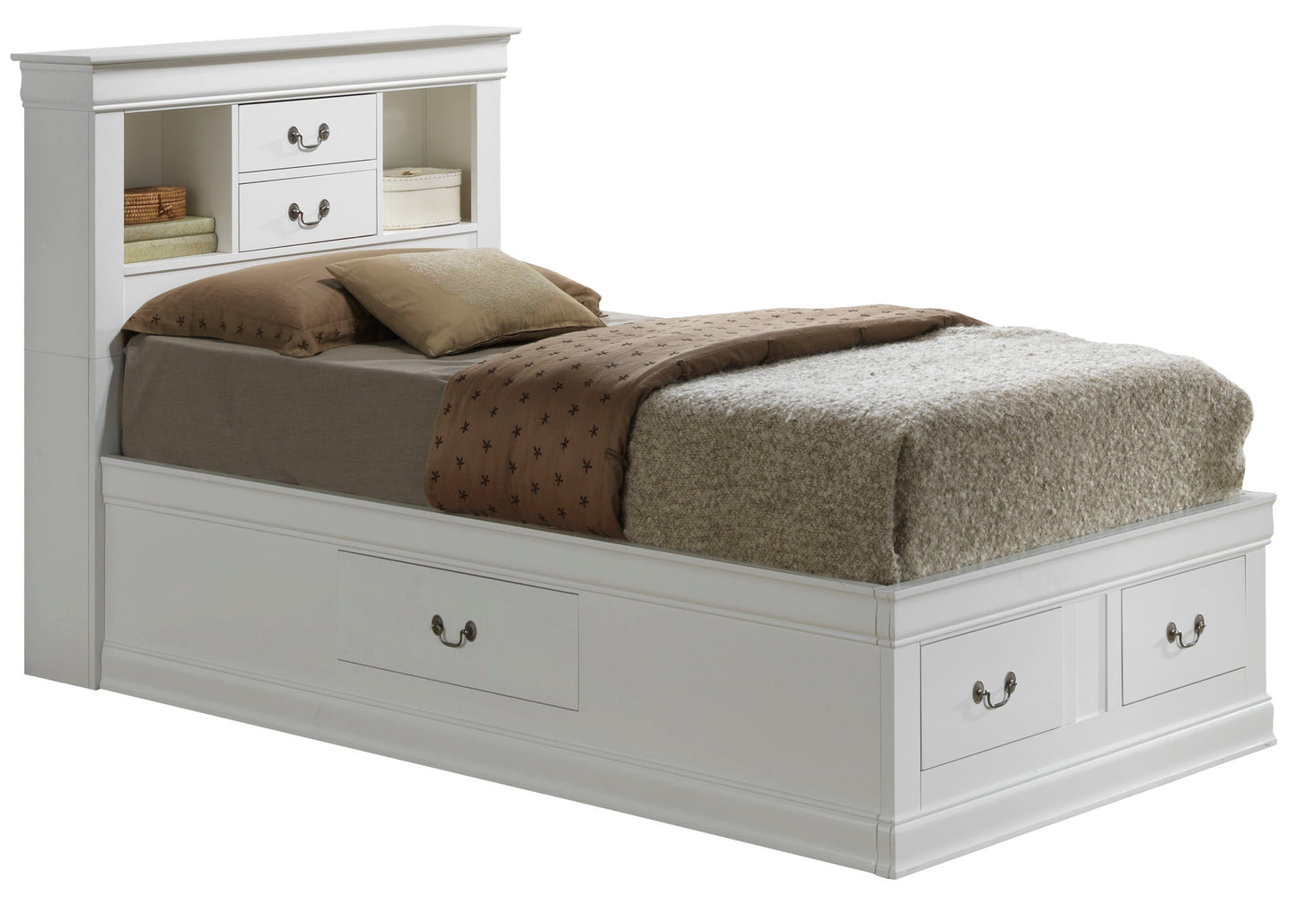 Glory Furniture - Louis Phillipe - Bookcase Storage Bed